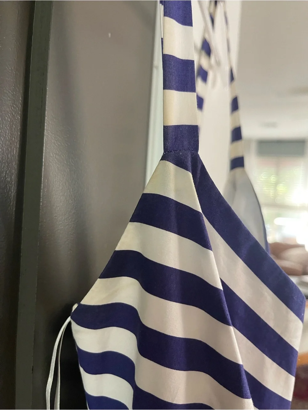 J. Crew Striped Blue and White Maxi Dress with Waist Tie
